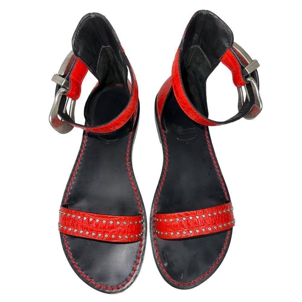Zadig & Voltaire Red Sandals with Silver Accents - Picture 7 of 11